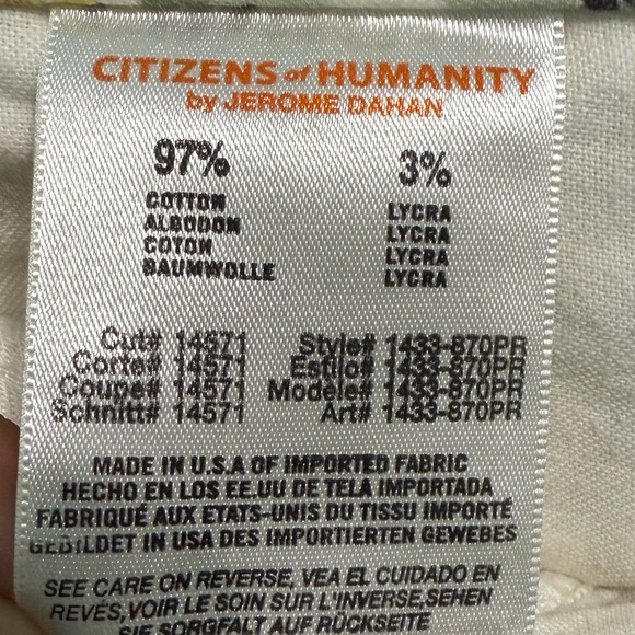 Citizens of Humanity Mandy High Waist Retro Slim Roll Up Floral Jeans Size 24 - Picture 7 of 8